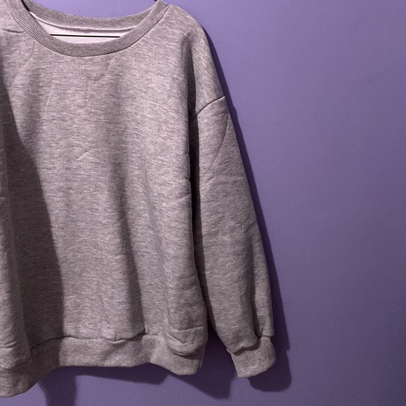 Women’s Oversized Grey Pullover Sweatshirt - Picture 3 of 7